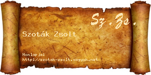 Szoták Zsolt névjegykártya